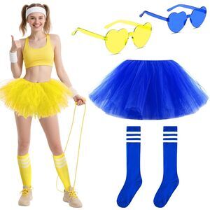 3631 2 Pcs Tutus For Adult Set, 5 Layered Tulle Colorful Tutu